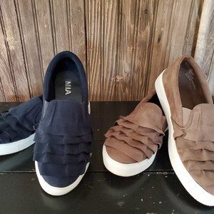 MIA slip on 2 pair  7.5  Navy and Latte